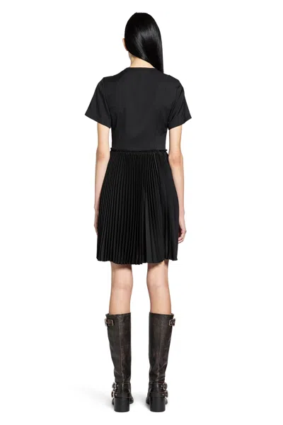 Burberry Ada Pleated Wrap Mini Dress In Black