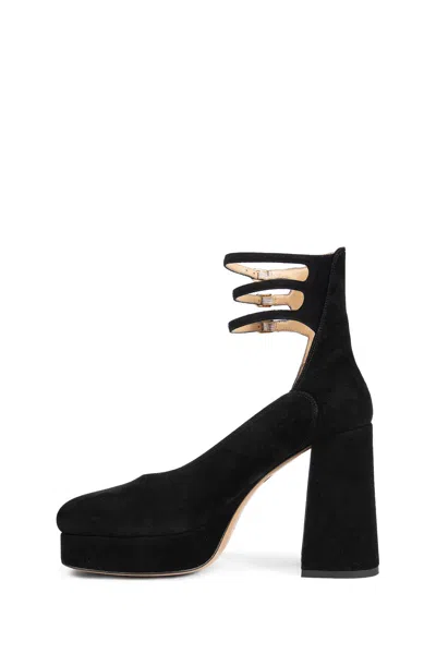 Chloé Loti Suede Platform Block-heel Pumps In Black