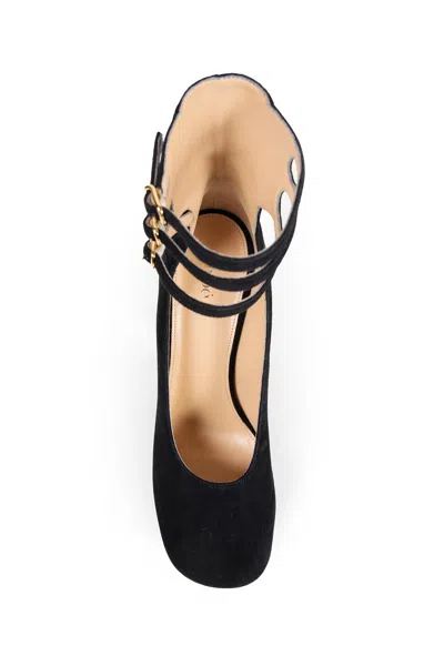 Chloé Loti Suede Platform Block-heel Pumps In Black