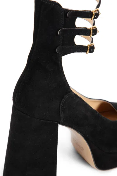 Chloé Loti Suede Platform Block-heel Pumps In Black