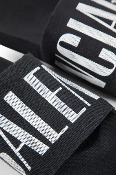 Balenciaga Slide Sandals With Flat Sole And Open Toe In Black