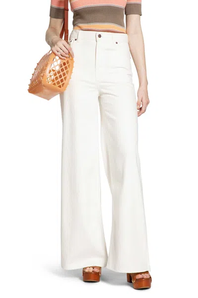 Chloé High-rise White Denim Wide-leg Palazzo Pants