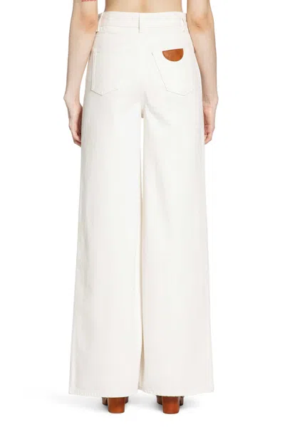 Chloé High-rise White Denim Wide-leg Palazzo Pants