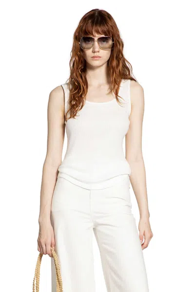 Chloé Tank Top In Cotton Jersey In White