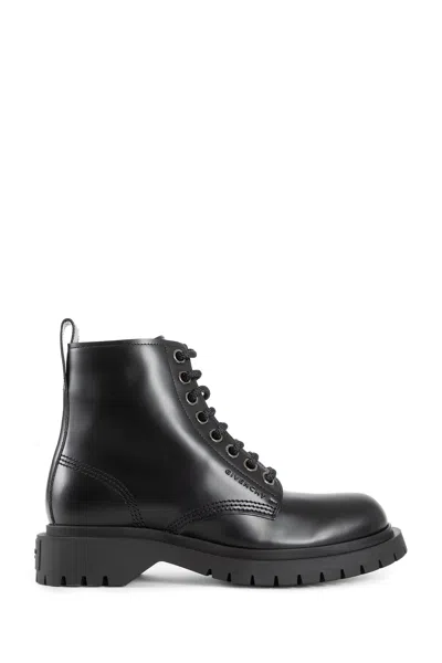 Givenchy Lace Up Boot Combat Boots In Black Leather In Black