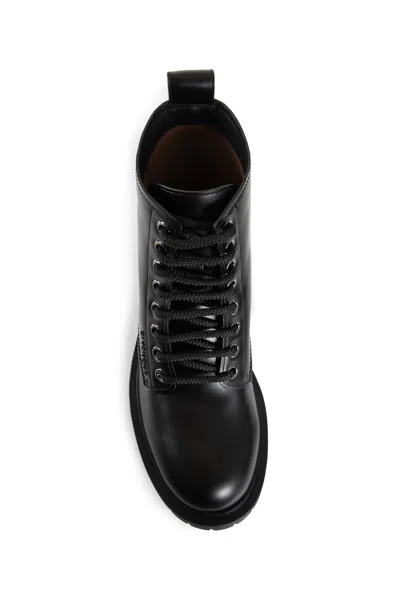 Givenchy Lace Up Boot Combat Boots In Black Leather In Black