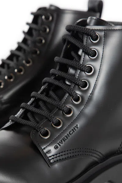 Givenchy Lace Up Boot Combat Boots In Black Leather In Black