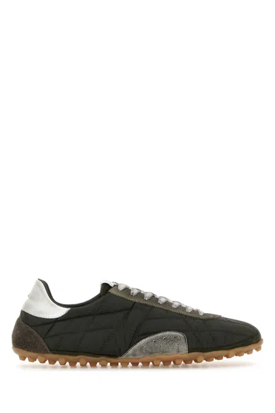 Maison Margiela Quilted-texture Sneakers With Rugged Sole And Suede Overlays In Multi