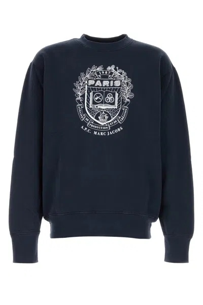Apc A.p.c. X Marc Jacobs Long-sleeved Crewneck Sweatshirt In Blue
