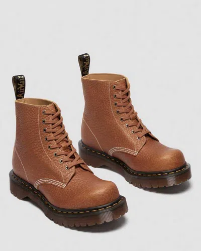 Dr. Martens 1460 Soft Boa Embossed Leather Bump Toe Boots In Brown