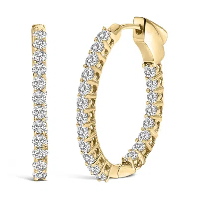 Haus Of Brilliance 14k Gold 1.0 Cttw Oval Lab Grown Diamond Hoop Earrings In Gold