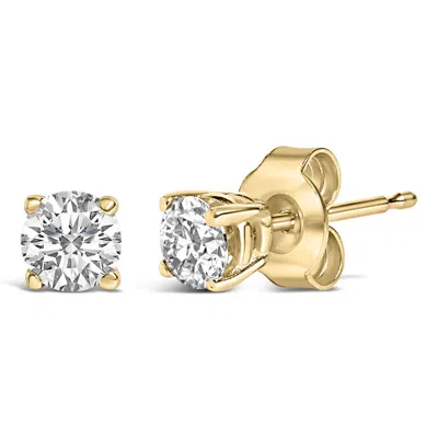 Haus Of Brilliance 14k Gold 1.0 Cttw Lab Grown Diamond Solitaire Stud Earrings In Gold