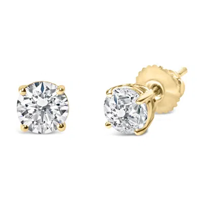 Haus Of Brilliance 14k Yellow Gold 3.0 Cttw Lab Grown Diamond Solitaire Stud Earrings In Gold