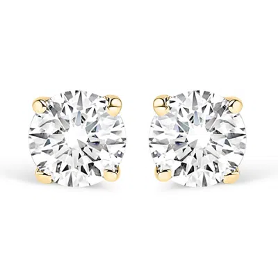 Haus Of Brilliance Ags Certified 14k White Gold 1.0 Cttw 4-prong Set Brilliant Round-cut Solitaire Diamond Push Back St In Metallic