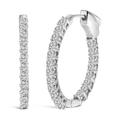 Haus Of Brilliance 14k Gold 1.0 Cttw Oval Lab Grown Diamond Hoop Earrings In Gold