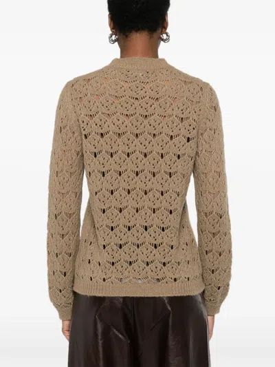 Cividini Openwork Knitted Sweater In Brown