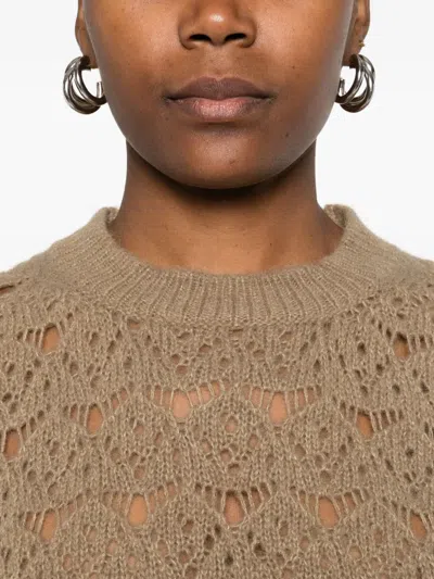 Cividini Openwork Knitted Sweater In Brown