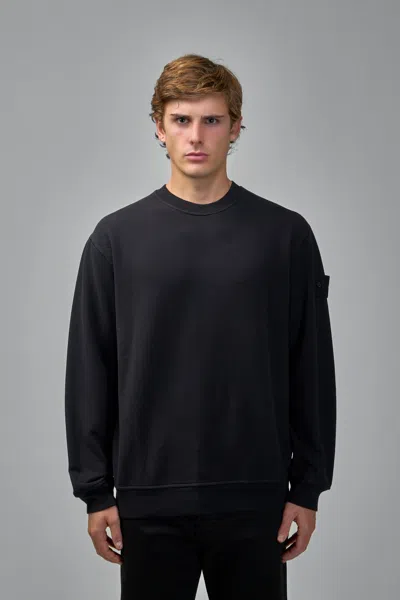Stone Island Men's Diagonal Fleece Sweatshirt In Black