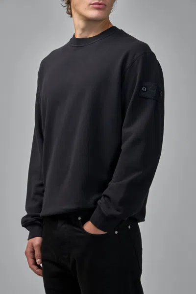 Stone Island Men's Diagonal Fleece Sweatshirt In Black