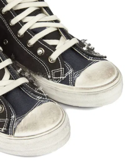 Maison Margiela Midnight Blue Canvas Loved To Death Sneakers In Multi