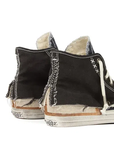 Maison Margiela Men High-top Sneakers With A Distressed Effect In Black