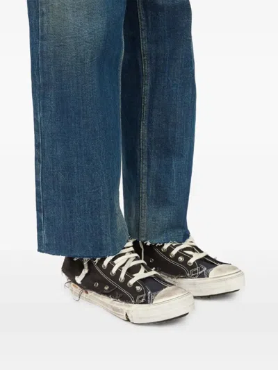 Maison Margiela Midnight Blue Canvas Loved To Death Sneakers In Multi