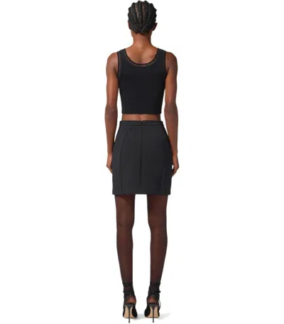 Elisabetta Franchi Black Skirt With Metallic Pendant And Patch Pockets In Fabric Woman In Black