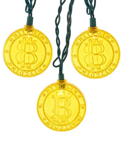 Kurt Adler Ul 10-light Bitcoin Light Set In Yellow