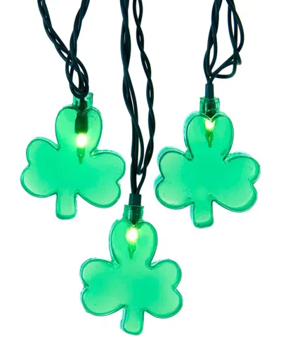 Kurt Adler Ul 10-light Shamrock Light Set In Green