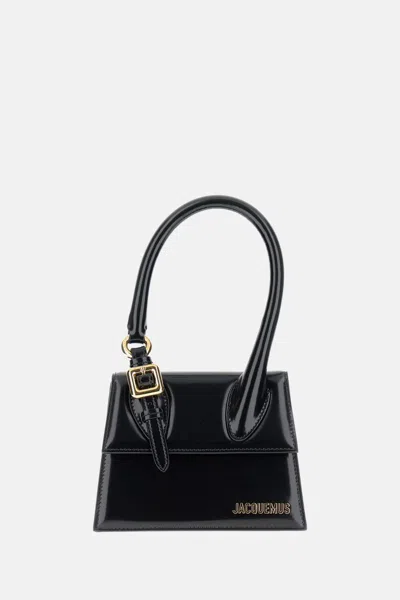 Jacquemus Medium Black 'the Chiquito' Handbag In Black