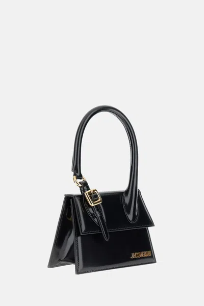 Jacquemus Medium Black 'the Chiquito' Handbag In Black