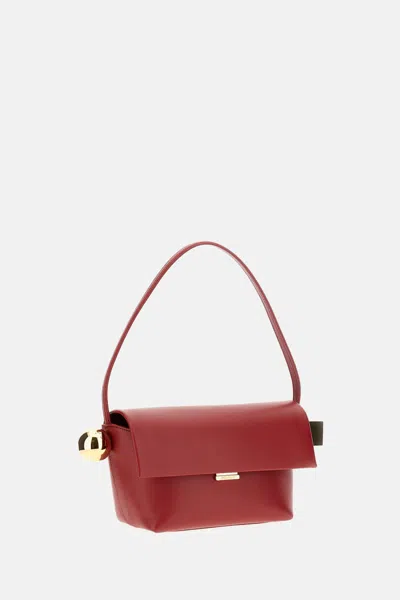 Jacquemus Spherical Embellishment Shoulder Bag With Top Handle In Red