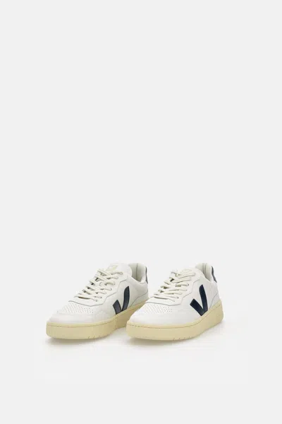 Veja V-90 Leather Low-top Sneakers In Neutral