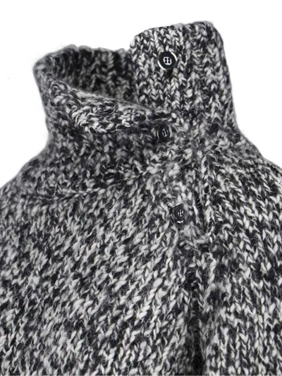 Filippa K Black And White Wool Alpaca Sweater In Animal Print