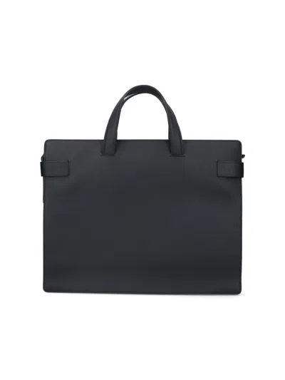 Ferragamo Structured Textured Laptop Bags And Briefcases In Black