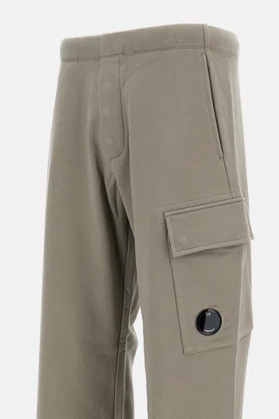 C.p. Company Diagonal Raised Fleece Sweatpants In Gray