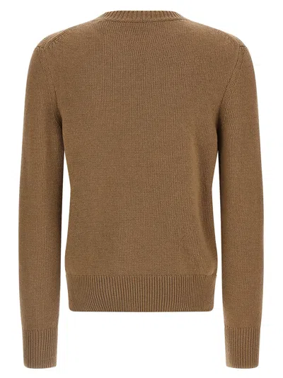 Burberry Wool And Cashmere Pullover With Ekd In Brown