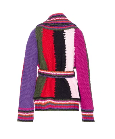 Pucci Orchidee Print Oversized Colorblock Cardigan In Red