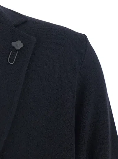 Lardini Black Jacket With Classic Lapels And Button Fastening In Cotton Man In Black