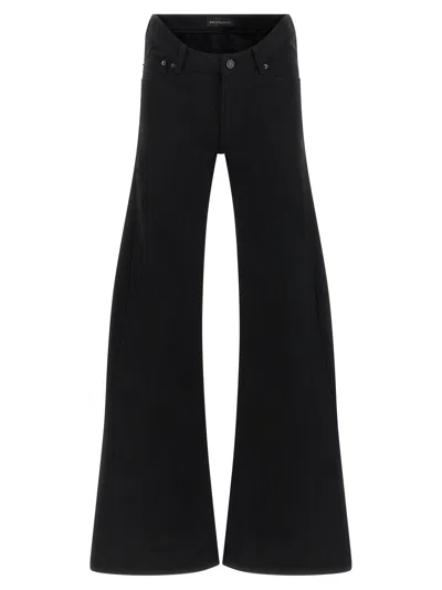 Balenciaga Flared Leg Jeans With Pockets And Loops In Black