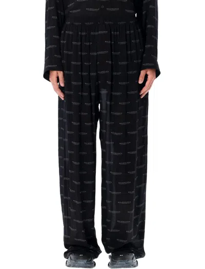 Balenciaga Logo Pyjama Pants In Multi