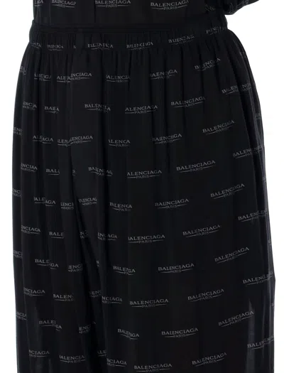 Balenciaga Logo Pyjama Pants In Multi
