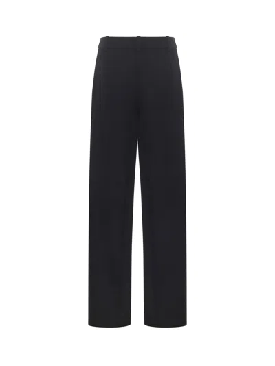 Pinko Black Tailored Trousers With Front Pleats In Cotton Woman In Black