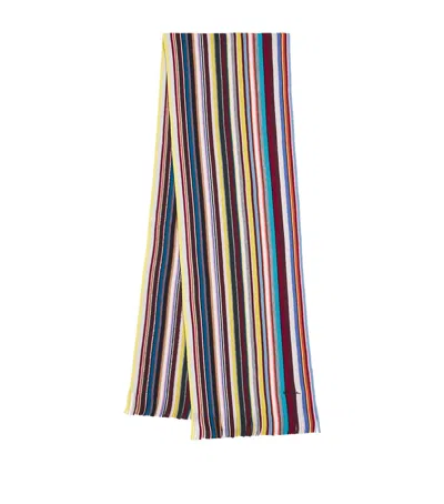 Paul Smith Striped-intarsia Wool Scarf In Multi
