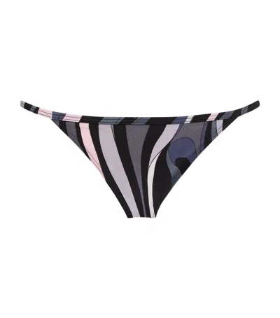 Pucci Marmo Print Triangle Bikini Bottoms In Multi