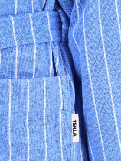 Tekla Classic Bathrobe In Blue