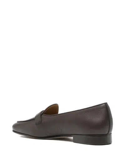 Edhen Milano Chain-link Leather Loafers In Brown