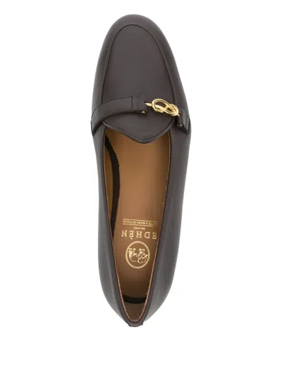 Edhen Milano Chain-link Leather Loafers In Brown