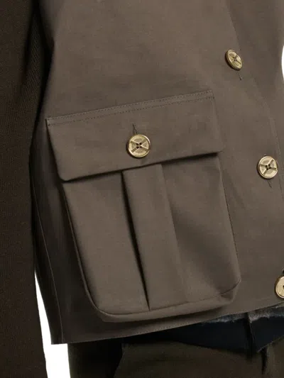 Barrie Button-fastening Sleeveless Jacket In Brown