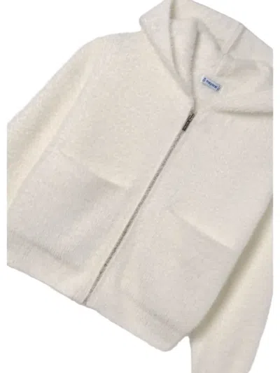 Mayoral Hooded Cardigan In White